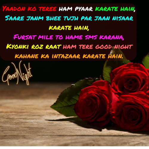 Good Night Shayari in English